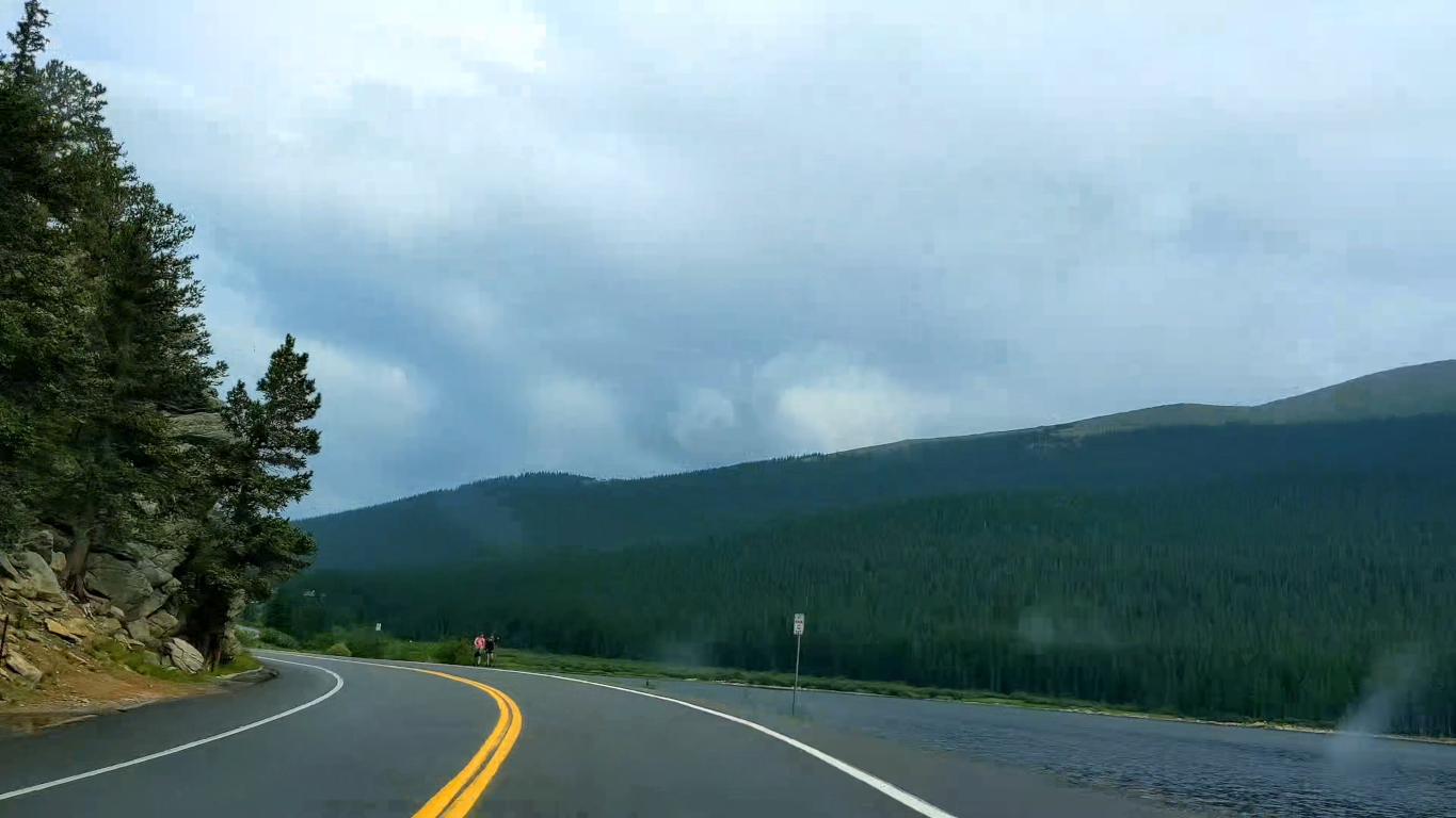 Timelapse Traveling Up Mountain Road To Mount Evans, Ending At Echo Lake Lodge Video