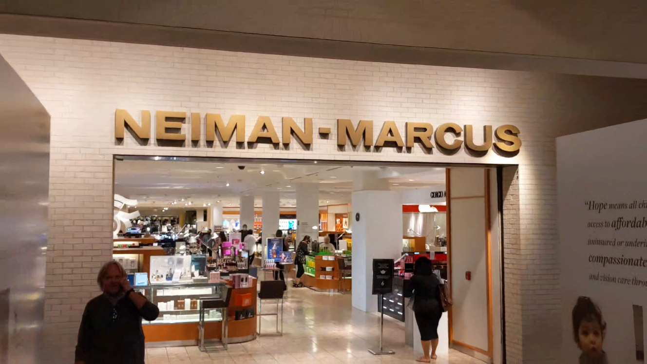 Walking up to inside mall entrance to Northpark Neiman-Marcus Department Store